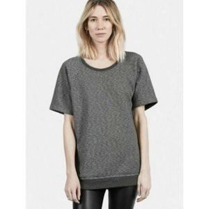 Everlane Sz S Sweatshirt Tunic Short Sleeve Gray